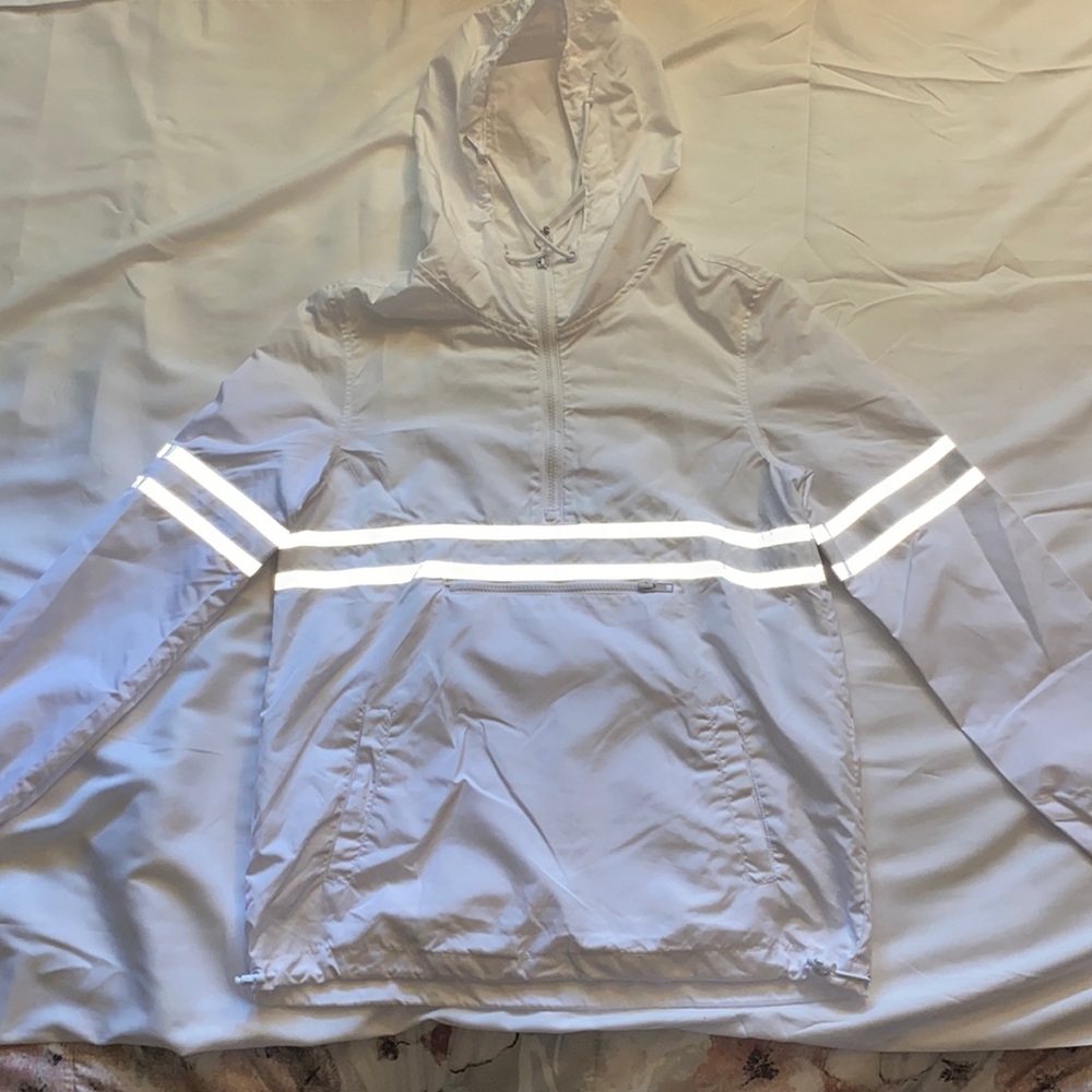 White 3M 3/4 zip windbreaker